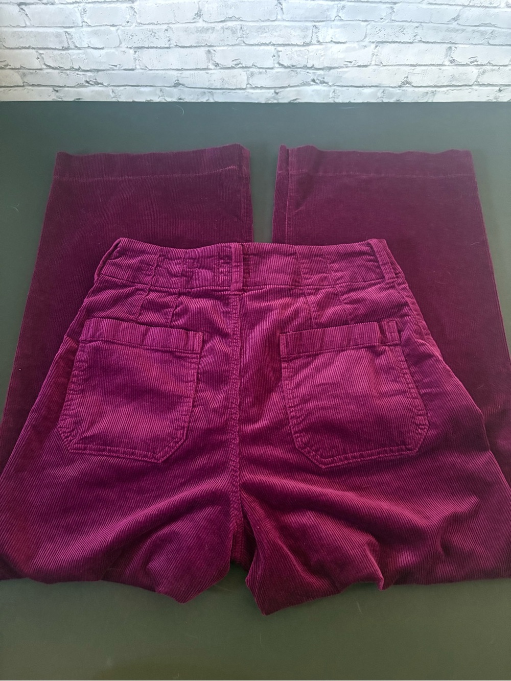 Maeve Anthropology The Colette Corduroy Berry Wide Leg Pants - Picture 5 of 9